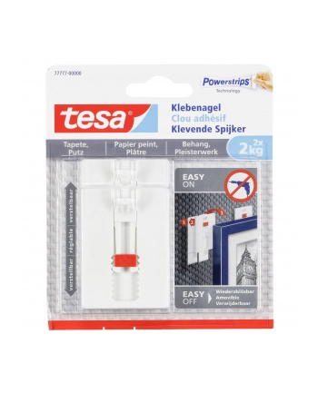 1x2 Tesa regulowany gwózdz samo- przylepny do tapet i tynków 2 kg