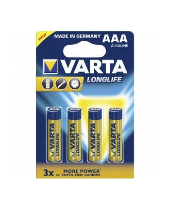 10x4 Varta Longlife Extra Micro AAA LR 03 PU karton wewn.