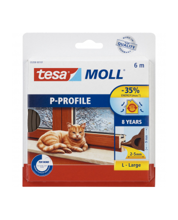 Tesa Window Seal 6m x 9mm P-Profile brown 05390