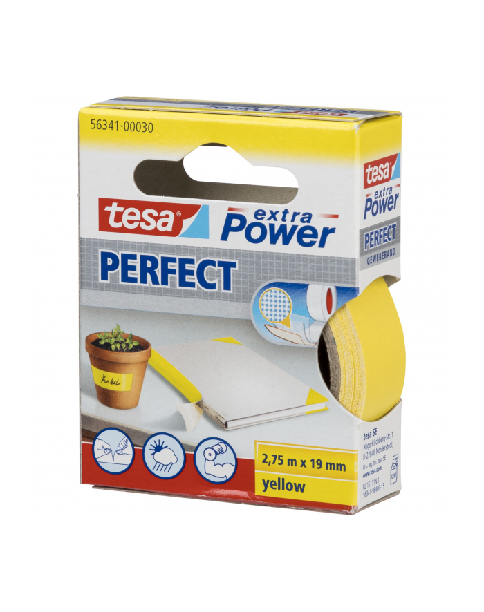 Tesa Cloth Tape 2,75m x 19mm extra Power yellow 56341 główny