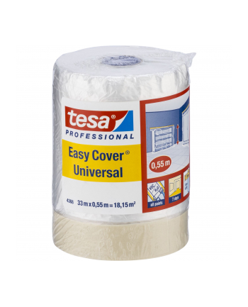 Tesa Masking Film 33mm x 55cm Easy Cov. pale cream 04368