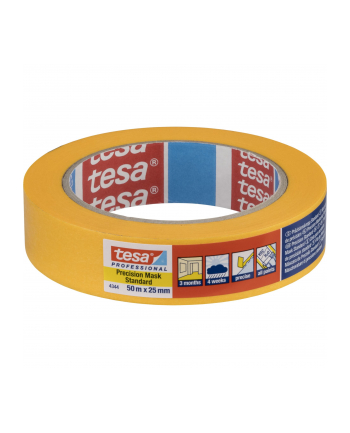 Tesa Masking Tape 50m x 25mm Stand.Prec. yellow 04344