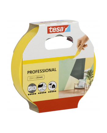Tesa Masking Tape 25m x 25mm Preci.indoor yellow 56270