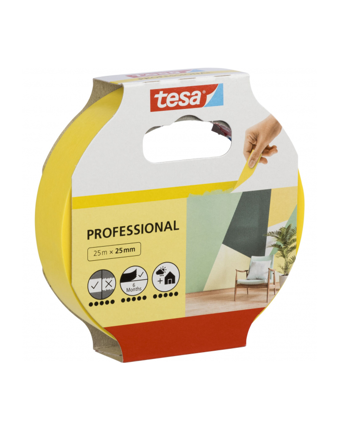 Tesa Masking Tape 25m x 25mm Preci.indoor yellow 56270 główny