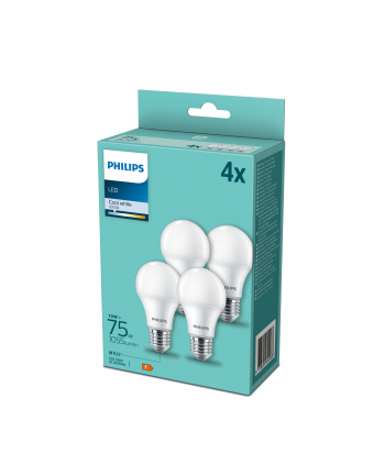 Philips LED Lamp E27 4-Pack 75W 4000K