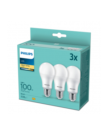 Philips LED Lamp E27 3-Pack 100W 2700K