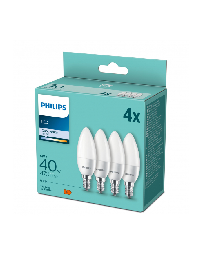 Philips LED Lamp E14 4-Pack candle     40W 4000K główny