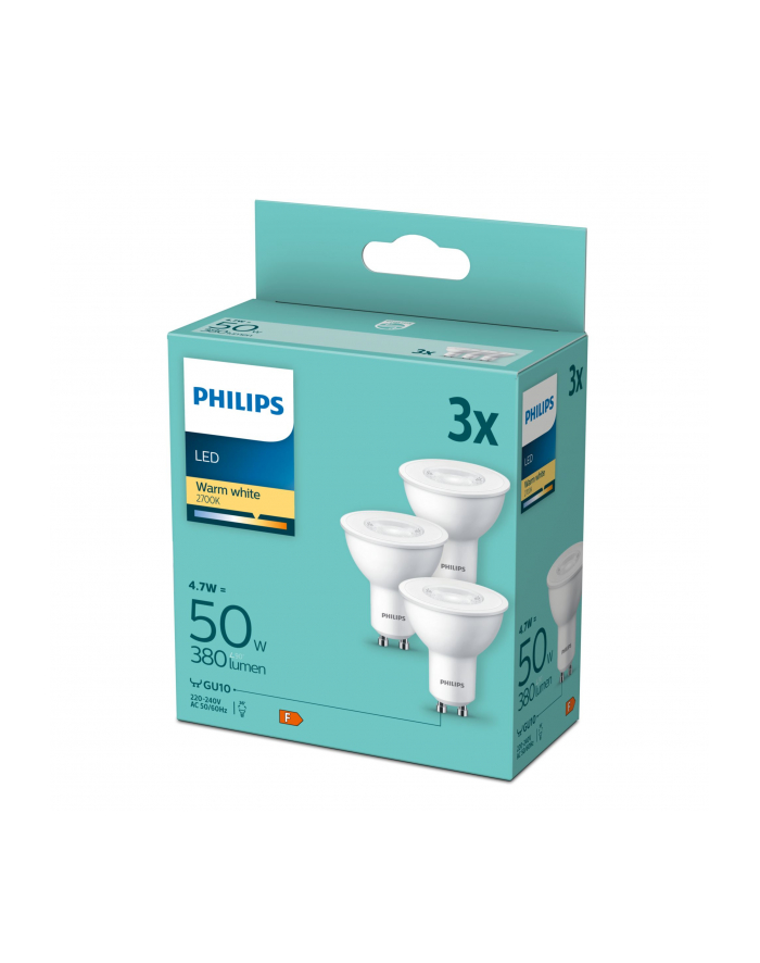 Philips LED Spotlight GU10 WW 3-Pack  50W 2700K główny