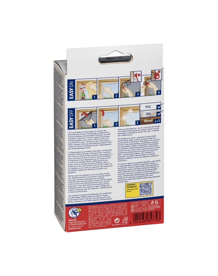 Tesa Fliegengitter Fenster klett 1,2X2,4m schwarz 55918 główny