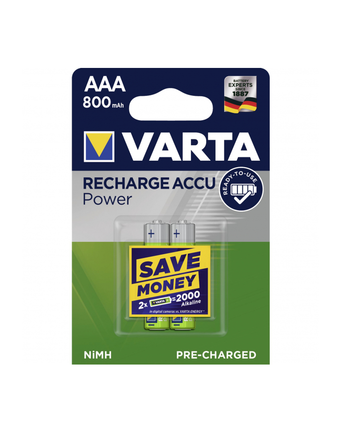 10x2 Varta Rechargeble Accu NimH 800 mAh Micro    PU karton wewn. główny