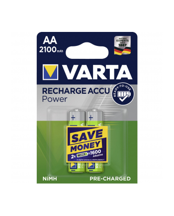 10x2 Varta Rechargeable Accu NiMh 2100 mAh Mignon PU kart. w.