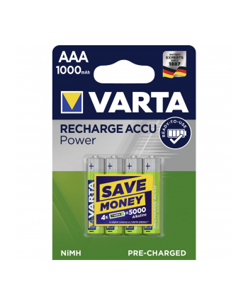 10x4 Varta Rechargeable Accu NiMh 1000 mAh Micro PU karton w.