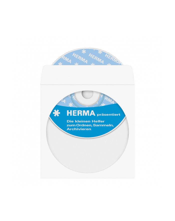 Herma koszulki na CD/DVD 124x124 biale 100szt. samoprzylepne 1140 główny