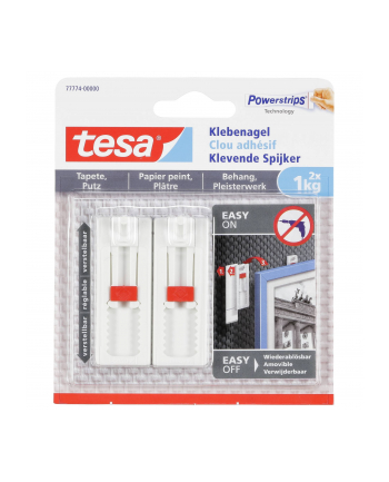 1x2 Tesa regulowany gwózdz samo- przylepny do tapet i tynków 1 kg
