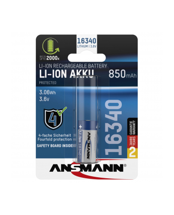 Ansmann 16340 Li-Ion Akku 850mAh 3,6V Standard Version  1300-0017