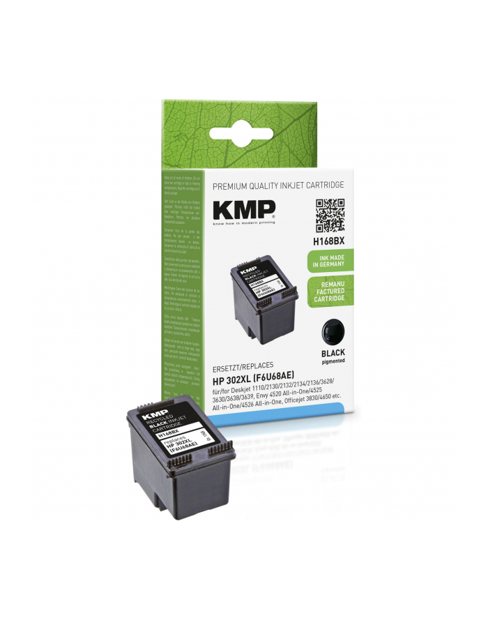 KMP H168BX Tusz czarny kompatybilny z HP F6U68AE główny