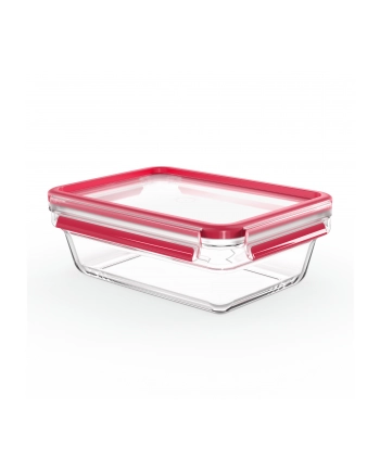 Emsa Clip&Close Glass Food Container 1,3 L red