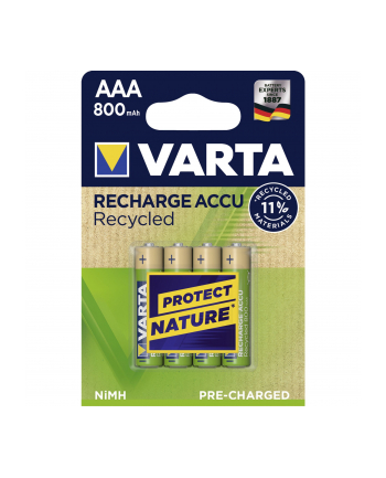 10x4 Varta RECHARGE ACCU Recycled 800 mAH AAA Micro NiMH