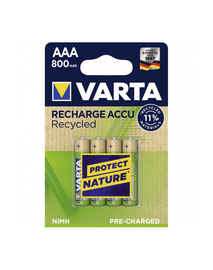 10x4 Varta RECHARGE ACCU Recycled 800 mAH AAA Micro NiMH główny