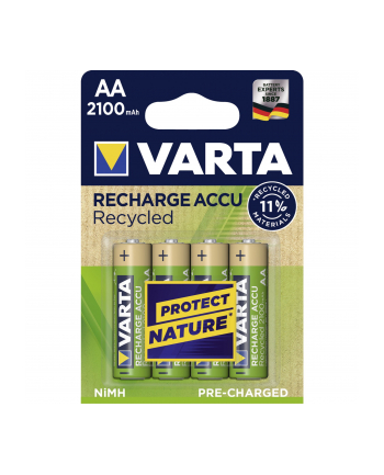 10x4 Varta RECHARGE ACCU Recycled 2100 mAH AA Mignon NiMH