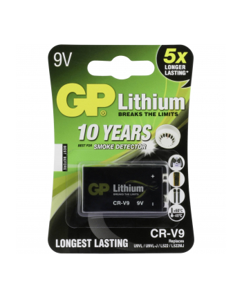 gp batteries 1 GP bateria litowa 9V idealna do czujnika dymu etc.