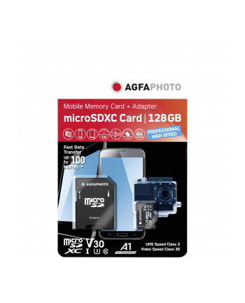 AgfaPhoto MicroSDXC UHS I  128GB Prof. High Speed U3 V30 A1