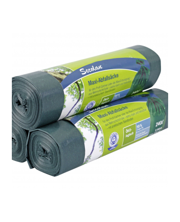 1x5 Secolan Maxi Garbage Bags 240 l green/Kolor: CZARNY