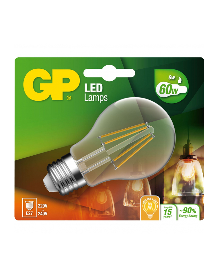 gp batteries GP Lighting Filament Classic E27 6W (60W) 806 lm        GP 078234 główny