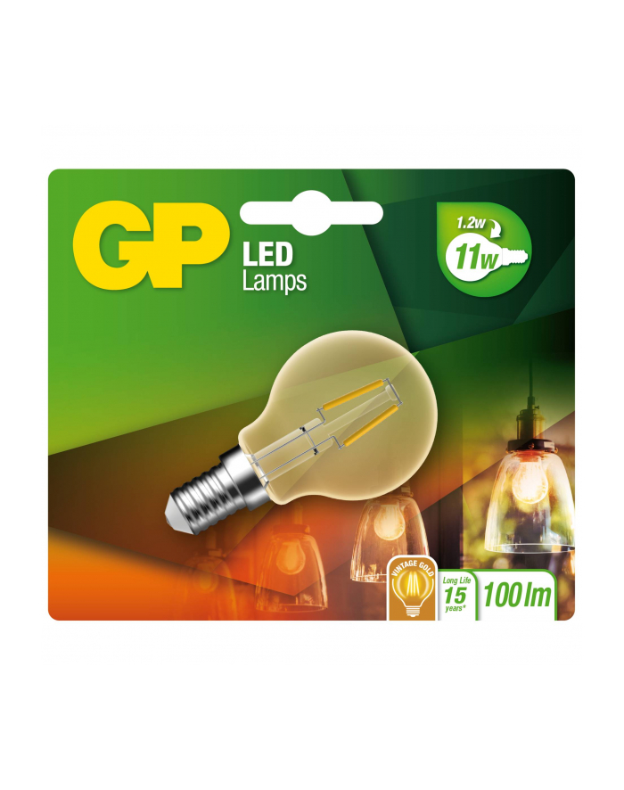 gp batteries GP Lighting LED mini globe gold E14 1,2W (25W)filament GP 080589 główny