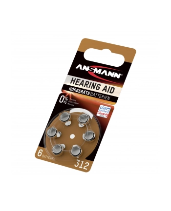 10x6 Ansmann Zinc-Air 312 (PR41) baterie do aparatów sluchowych