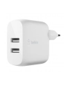 Belkin Dual USB-A ladowarka, 24W z kablem USB-C 1m, bialy - nr 3