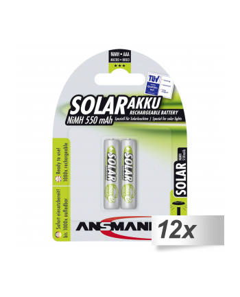 12x2 Ansmann maxE NiMH akumulat. Micro AAA 550 mAh SOLAR