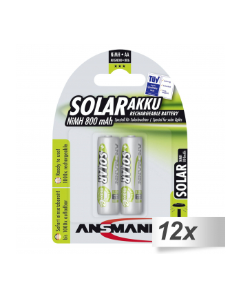 12x2 Ansmann maxE NiMH akumulat. Mignon AA 800 mAh SOLAR  5035513