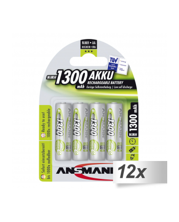 12x4 Ansmann maxE NiMH akumulat. Mignon AA 1300 mAh nr 1