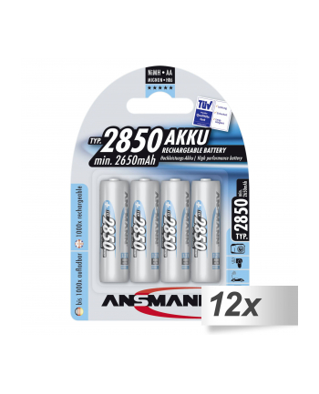 12x4 Ansmann NiMH akumulat. 2850 Mignon AA 2650 mAh