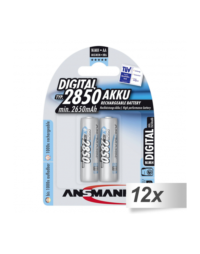 12x2 Ansmann NiMH akumulat. 2850 Mignon AA 2650 mAh DIGITAL główny