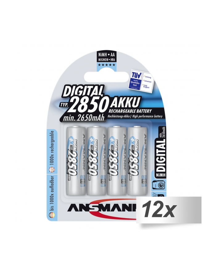 12x4 Ansmann NiMH akumulat. 2850 Mignon AA 2650 mAh DIGITAL główny