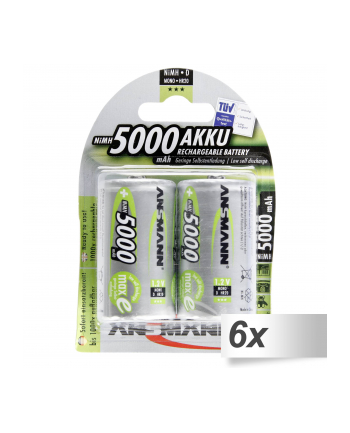 6x2 Ansmann maxE NiMH akumulator Mono D 5000 mAh          5030922