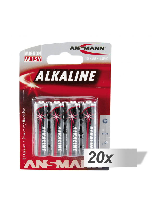 20x4 Ansmann Alkaline Mignon AA LR 6 red-line główny