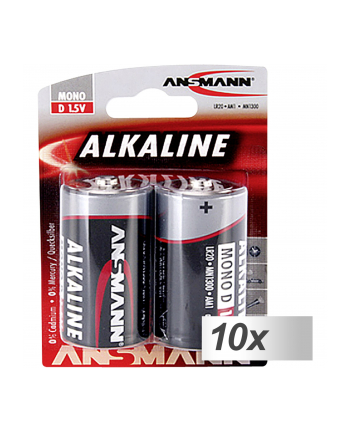 10x2 Ansmann Alkaline Mono D LR 20 red-Line