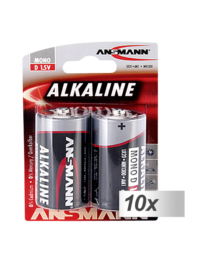 10x2 Ansmann Alkaline Mono D LR 20 red-Line główny