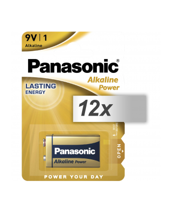 12x1 Panasonic Alkaline Power 9V-Block