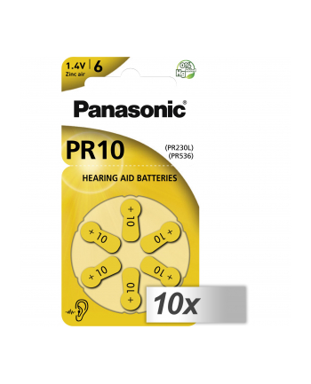 10x1 Panasonic PR 10 baterie do apar. sluchowych Zinc Air 6 szt.