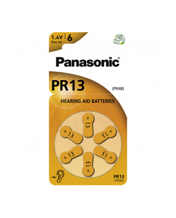 10x1 Panasonic PR 13 baterie do apar. sluchowych Zinc Air 6 szt.