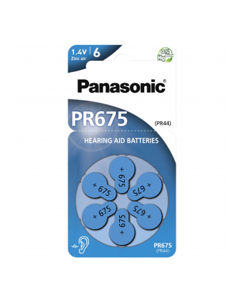 10x1 Panasonic PR 675 baterie do apar. sluchowych Zinc Air 6 szt.