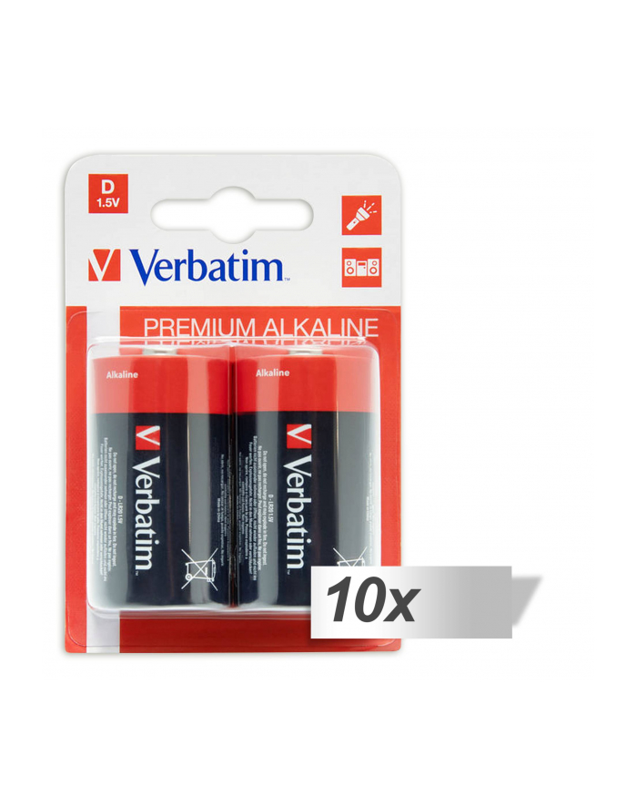 10x2 Verbatim bateria alkaliczna Mono D LR 20               49923 główny