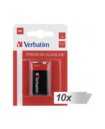 10x1 Verbatim bateria alkaliczna 9V-Block 6 LR 61           49924