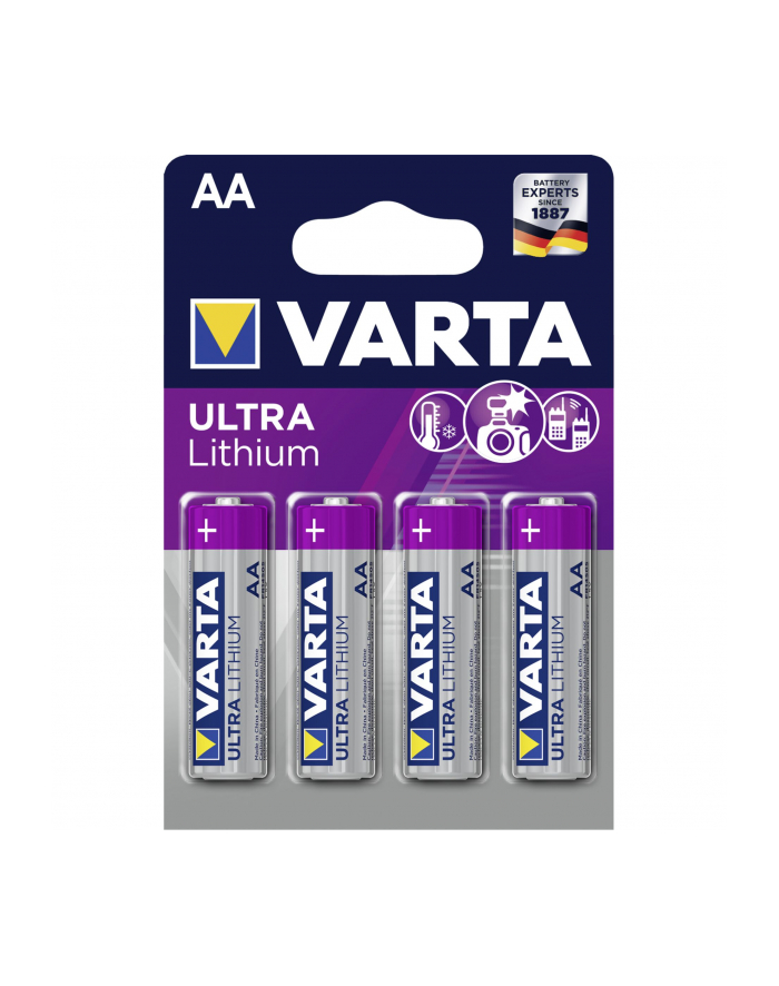 10x4 Varta Ultra Lithium Mignon AA LR 6 główny