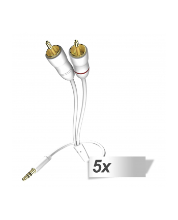 in - akustik 5x in-akustik Star Audio kabel 3,5 mm jack - Cinch 0,5 m