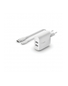Belkin Dual USB-A ladowarka, 24W z kablem USB-C 1m, bialy - nr 2